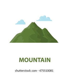 Mountain vector icon in cartoon style for web