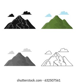 Mountain vector icon in cartoon style for web