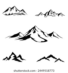 Mountain vector icon design and 5 vector