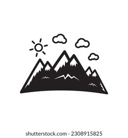 Mountain vector icon. Mountain flat sign design. Mountain symbol pictogram. UX UI icon