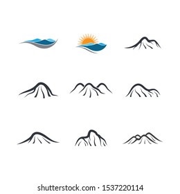 Diseño de iconos de vector de montaña