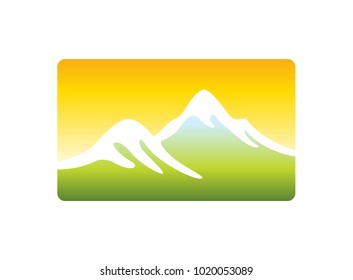 Mountain vector icon isolated on white background - stylized image.