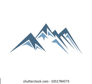 Mountain vector icon isolated on white background - stylized image.