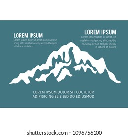 Mountain vector icon isolated on blue background - stylized image.