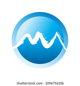 Mountain vector icon isolated on white background - stylized image.