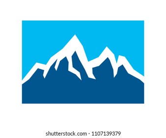 Mountain vector icon isolated on white background - stylized image.