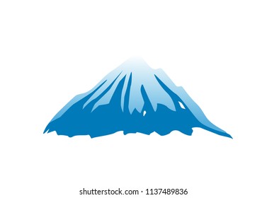 Mountain vector icon isolated on white background - stylized image.