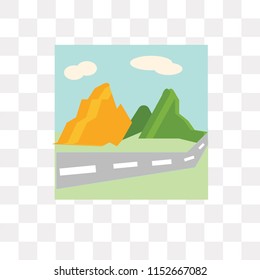 Mountain vector icon isolated on transparent background, Mountain logo concept