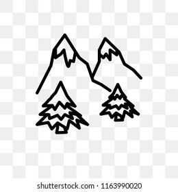 Mountain vector icon isolated on transparent background, Mountain logo concept
