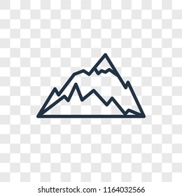 Mountain vector icon isolated on transparent background, Mountain logo concept