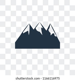 Mountain vector icon isolated on transparent background, Mountain logo concept