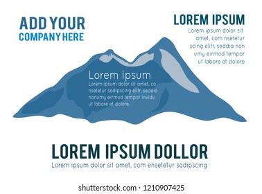 Mountain vector icon isolated on blue background - stylized image.