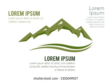 Mountain vector icon isolated on white background - stylized image.