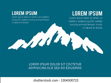 Mountain vector icon isolated on blue background - stylized image.