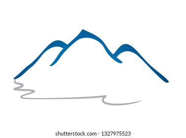 Mountain vector icon isolated on white background - stylized image.