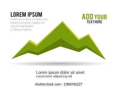 Mountain vector icon isolated on white background - stylized image.