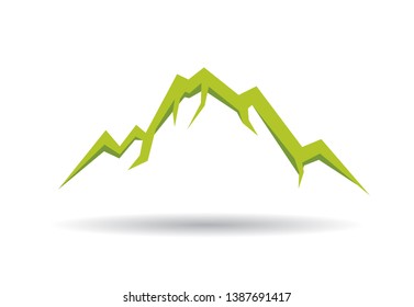 Mountain vector icon isolated on white background - stylized image.