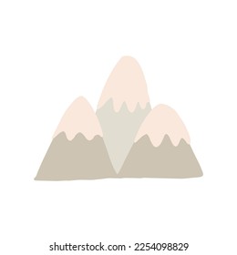 Mountain vector icon isolated on background. Cute hand drawn illustration for infographic, website, app. Vector illustration