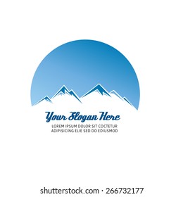 Mountain vector icon isolated on white background - stylized image.