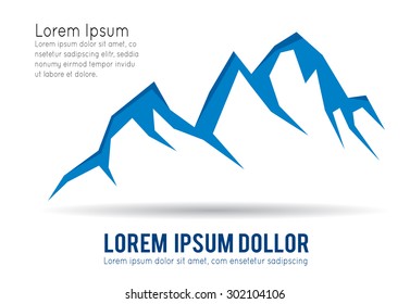 Mountain vector icon isolated on white background - stylized image.