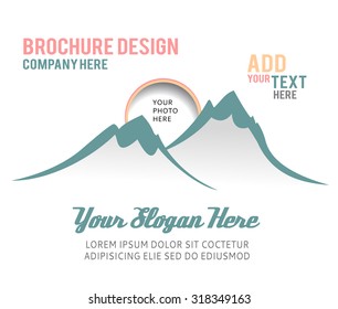 Mountain vector icon isolated on white background - stylized image.