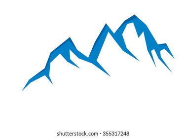 Mountain vector icon isolated on white background - stylized image.