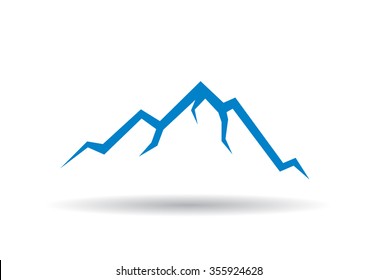 Mountain vector icon isolated on white background - stylized image.