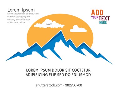 Mountain vector icon isolated on white background - stylized image.