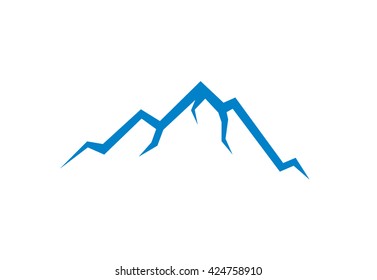 Mountain vector icon isolated on white background - stylized image.