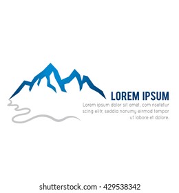 Mountain vector icon isolated on white background - stylized image.
