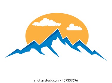 Mountain vector icon isolated on white background - stylized image.