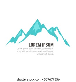 Mountain vector icon isolated on white background - stylized image.