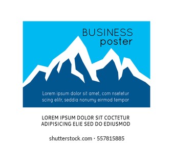Mountain vector icon isolated on white background - stylized image.