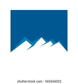 Mountain vector icon isolated on white background - stylized image.