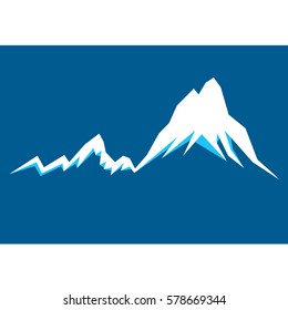 Mountain vector icon isolated on white background - stylized image.