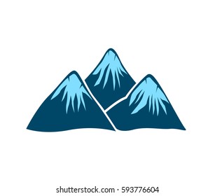 Mountain vector icon isolated on white background - stylized image.