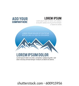 Mountain vector icon isolated on white background - stylized image.