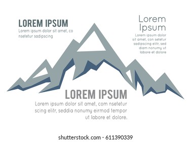 Mountain vector icon isolated on white background - stylized image.