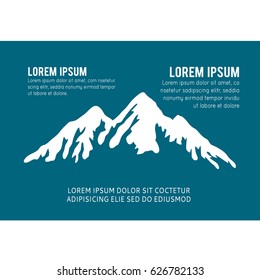 Mountain vector icon isolated on blue background - stylized image.