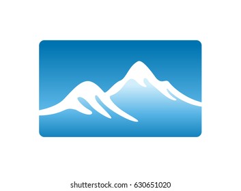 Mountain vector icon isolated on white background - stylized image.