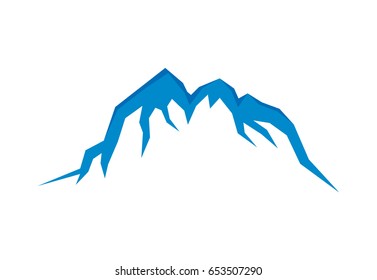 Mountain vector icon isolated on white background - stylized image.
