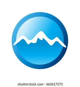 Mountain vector icon isolated on white background - stylized image.