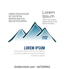 Mountain vector icon isolated on white background - stylized image.