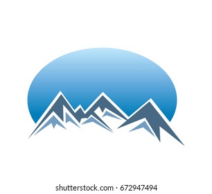 Mountain vector icon isolated on white background - stylized image.