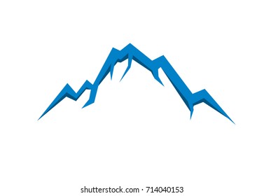 Mountain vector icon isolated on white background - stylized image.