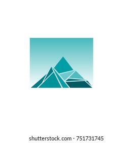 Mountain vector icon isolated on white background - stylized image.