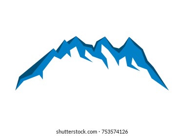 Mountain vector icon isolated on white background - stylized image.