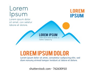 Mountain vector icon isolated on white background - stylized image.