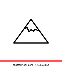 Mountain vector icon, landscape symbol. Simple, flat style for web or mobile app
