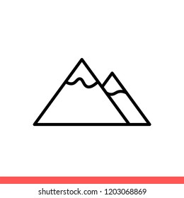 Mountain vector icon, landscape symbol. Simple, flat style for web or mobile app